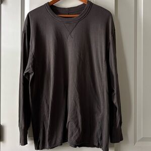 *SALE* Aerie Cozy Long Sleeve Oversized Boyfriend T-Shirt Smoked Gray Medium